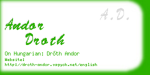 andor droth business card